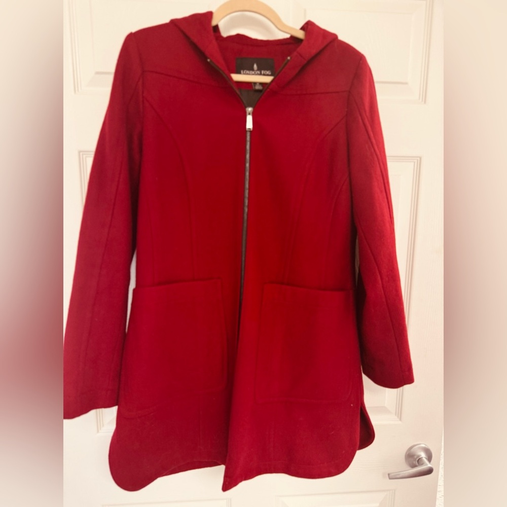 London Fog Women's Vibrant Red Trench Coat